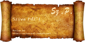 Sziva Pál névjegykártya